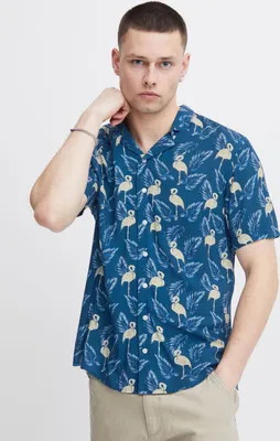 Produktbild von Blend He BHShirt Herren Kurzarmhemd Hemd Herrenhemd Reverskragen 100% Viskose regular fit