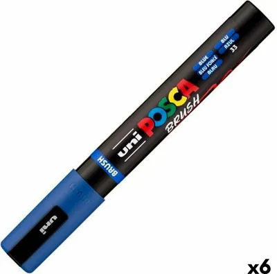 Zdjęcie produktu dla Marker BRUSH POSCA PC-5BR Niebieski (6 sztuk)
