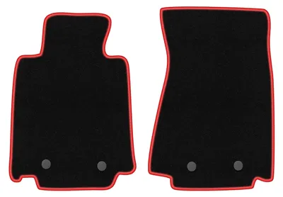 Produktbild von Fußmatten Automatten Velours Schwarz/Rot für Nissan 370Z 2009-2020 Set 2-tlg