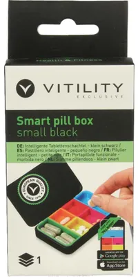 Productafbeelding van Exclusive Small pill box zwart H&F (1 stuk)