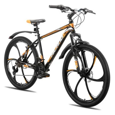 Produktbild von Hiland 26 Zoll Mountainbike für Erwachsene, 6 Speichenrad 18 Gang Herren Damen Mountainbike, mit Doppelscheibenbremse, 26 Zoll MTB Aluminiumrahmen