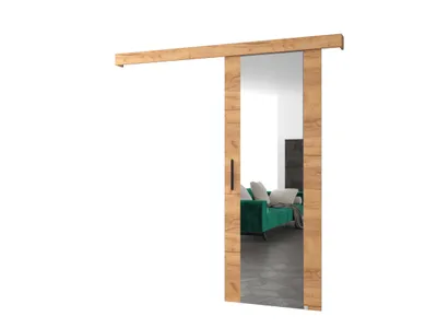 Obrázok produktu pre MOB, Posuvné dvere - 90 cm - Sharlene II (craft zlatý + craft zlatý + čierna) (so zrkadlom)