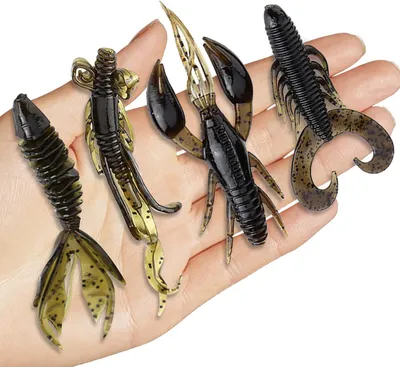 Imagen del producto de Señuelos de silicona para camarones, 25 unidades, flexibles y realistas, para la pesca en agua de mar y agua dulce