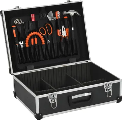 Obrázek produktu pro vidaXL Box na nářadí 46 x 33 x 16 cm Černý hliník
