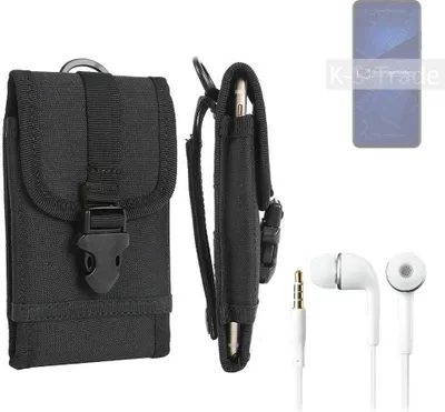 Produktbild von K-S-Trade Holster Schutz Hülle kompatibel mit ZTE Axon 41 5G Gürteltasche Handy Hülle Tasche outdoor Seitentasche schwarz 1x + Kopfhörer