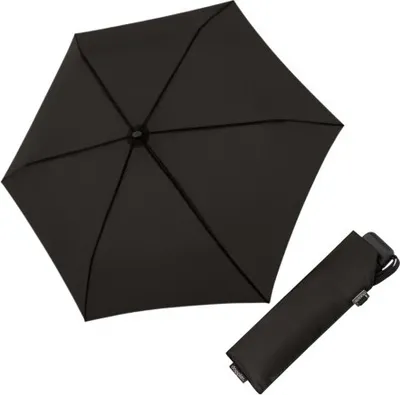 Obrázek produktu pro Doppler Carbonsteel Mini Slim uni - dámský skládací deštník, černá, plná barva