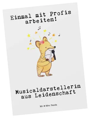 Produktbild von Mr. & Mrs. Panda Postkarte Musicaldarstellerin Leidenschaft - Weiß - Geschenk, Fotokarte, Grußkarte, Postkarten, Ansichtskarte, Ansichtskarten