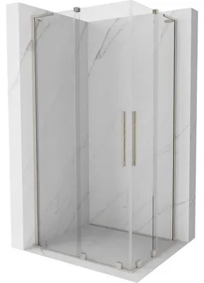 Obrázek produktu pro Mexen Velar L Duo sprchová zástěna posuvná 100 x 90 cm, transparentní, kartáčovaný nikl - 871-100-090-02-03-97
