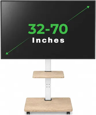 Immagine prodotto di Standard con base in legno - Televisore - Carrello per televisore - Carrello con ruote - Capacità di carico da 32 a 70 pollici, 45 kg - Televisore - Mobile girevole, ± 25°, compatibile VESA 600 x 400