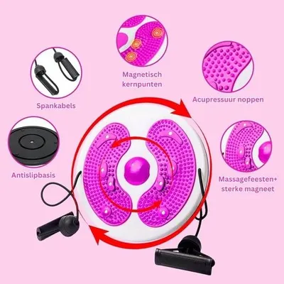 Productafbeelding van Twister Disc – Buikspiertrainer – Twister Disc Fitness – Roze
