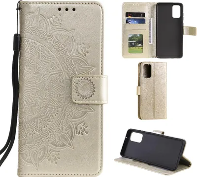 Obrázek produktu pro Pouzdro pro mobilní telefon Samsung Galaxy S20 pouzdro Flipové pouzdro Ochranný kryt Mandala Gold