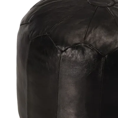 Produktbild von vidaXL Pouf Schwarz 40 x 35 cm Echtes Ziegenleder