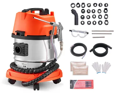 Produktbild von SucceBuy Mobiles Walnuss-Strahlgerät, 13 L, 1200 W, Sandstrahlmaschine zur Reinigung von Ansaugkrümmern und Ventilen, inklusive 2,5 kg Walnussschalen-Strahlmittel und 23 Adapter