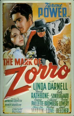 Produktbild von Blechschild Nostalgieschild The Mark of Zorro Filmplakat
