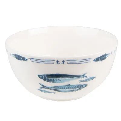 Immagine prodotto di Clayre & Eef Zuppiera 500 ml Bianco Blu Porcellana Pesci