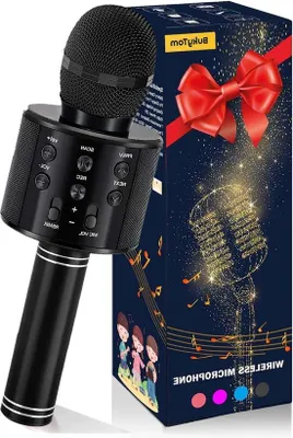 Obrázok produktu pre Detský 4-v-1 Bluetooth mikrofón na spev, kompatibilný so smartfónmi s operačným systémom Android/iOS a s počítačmi