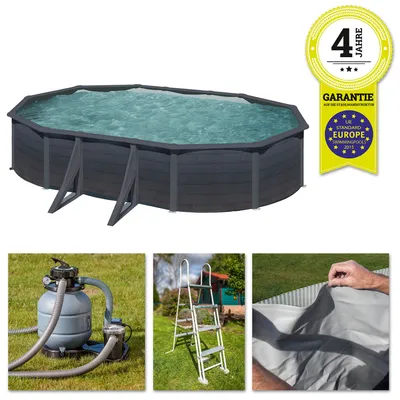 Produktbild von Gre KIT610GF, 20893 l, Gerahmter Pool, Kind, Leiter, Schwarz