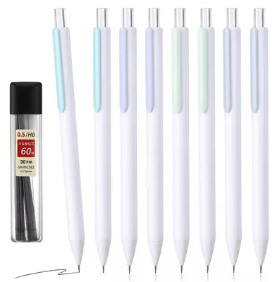 Produktbild von Druckbleistift Set 8 Stück 0.5mm mit 60 HB Minen Pastellfarben