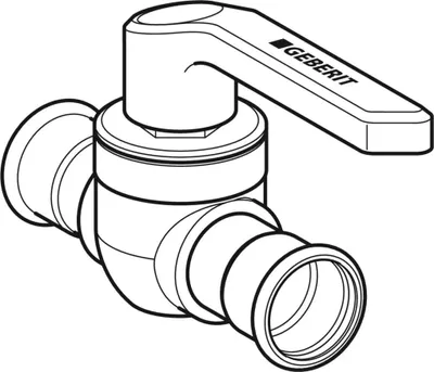 Produktbild von Geberit GE Mapress, Kugelhahn, mit Hebel, Edelstahl, d15mm, 1 Stk.