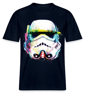 Produktbild von Star Wars Stormtrooper Portrait Artsy-Look Relaxed Fit Uni T-Shirt, M, Navy