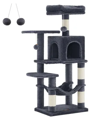 Produktbild von Katzenkratzbaum für 4 Katzen – Sisal – 45 x 35 x 112 cm – rauchgrau – 40 kg