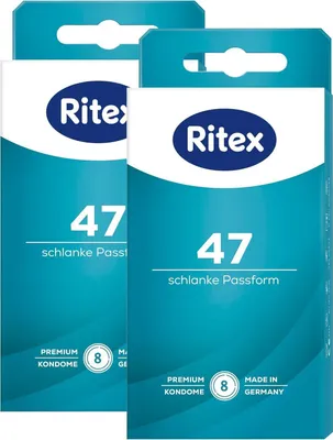 Produktbild von Ritex 47 Kondome, Kleines Kondom, Sicheres Gefühl Durch Festeren Sitz, 16 Stück,  Germany