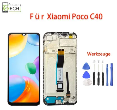 Produktbild von Für Xiaomi Poco C40 LCD Display mit Rahmen (220333QPG) Touch Screen Bildschirm