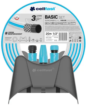 Productafbeelding van Hadicompleet Basic 1/2", 20 meter + accessoires Basic + slanghouder