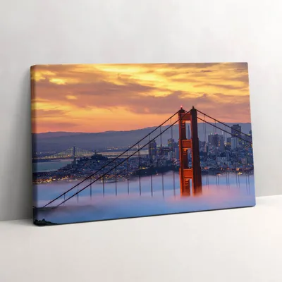 Produktbild von Brücke in San Francisco – Leinwandbild Wandbild – 60x40 cm – Leinwandbilder – Wandbilder – Schlafzimmer – Flur