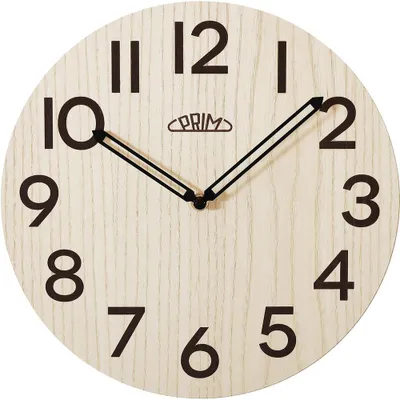 Produktbild von PRIM Wanduhr Genuine Veneer A Holz Naturbelassen Ø 310 mm
