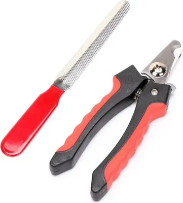 Produktbild von Krallenschneider Profi Krallenschere für Hunde mit Haustier Nagelfeile,2-tlg., Nagelknipser Mit Sicherheitsschutz,Edelstahl