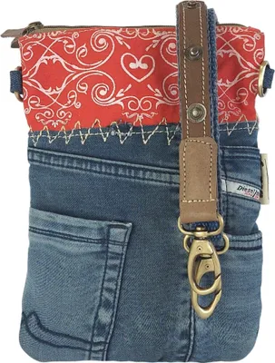 Produktbild von Sunsa Damen Tasche/Umhängetasche. Kleine Bag aus Canvas & Recycelte Jeans. Nachhaltige Taschen