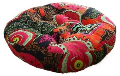 Image de Coussin de méditation en coton et lin, 42 x 42 x 8 cm