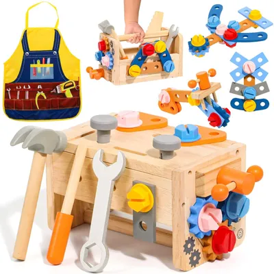 Produktbild von Omgoods – Montessori-Werkzeugkiste mit 39 Teilen für Kinder ab 2 Jahren