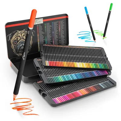Zdjęcie produktu dla Zestaw kredek Nassau Fine Art Professional 120 dla dzieci i dorosłych | Zestaw do rysowania | Bogate i żywe kolory