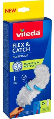 Produktbild von Vileda Staubwedel mit kurzem Stiel + 2 Flex&Catch-Einsätze