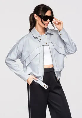 Produktbild von LARICA Damen Bomberjacke kurz elastisch Übergangsjacke OW-JAFL-0122 blue M/L