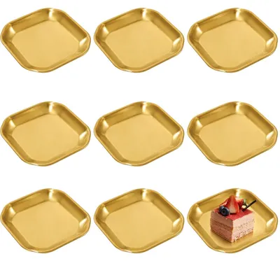 Produktbild von Solidchoice – Set aus 8 goldenen Edelstahl-Tellern