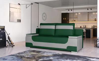 Produktbild von Dreisitzer-Sofa ISMERIE - grün / hellgrau