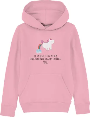 Produktbild von Mr. & Mrs. Panda Kinderpullover Einhorn Pupsen 12-14 Jahre (152/164) - Baumwolle Pink - Geschenk, Sweater, Sweatshirt, Unicorn, Regenbogen, Kapuzenpullover, Pullover, Spaß
