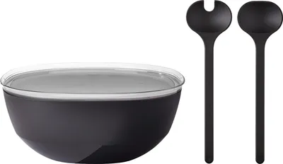 Obrázek produktu pro Mepal SILUETA servírovací mísa s víkem a salátovými servíry 5000 ml Nordic Black