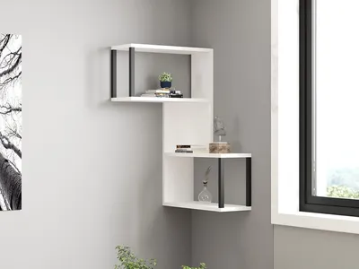 Zdjęcie produktu dla Skye Decor, Lecco - White, półka ścienna, biała, 100% PŁYTA POWLEKANA MELAMINĄ, 84 x 20 x 52 cm