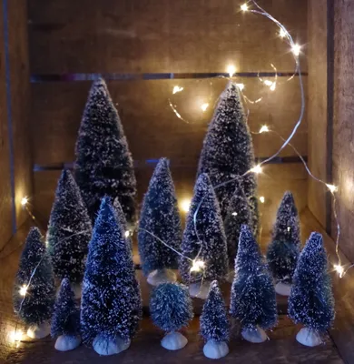 Image de Set de sapins de neige 16 pièces Mini sapins
