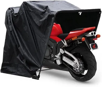 Produktbild von Faltgarage Fahrradgarage, Zeltgarage, Motorrad Zelt Garage, Motorradgarage, Fahrradabdeckung Wasserdicht Regen -Schutz, Mobile Garage Auto, 270 x 105 x 155cm, Schwarz