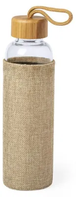 Produktbild von Wasserflasche/Trinkflasche aus Glas - Schutzhulle aus Bambus - 500 ml