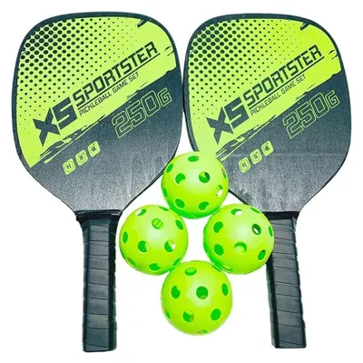Obrázok produktu pre Sada na pickleball – 2 raketové palice, 4 loptičky, prepravná taška, odolné drevo, protišmyková rukoväť