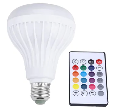 Obrázek produktu pro Bezdrátová Bluetooth reproduktorová žárovka, 12 W, LED, RGB, chytrá lampa s přehráváním hudby, dálkové ovládání