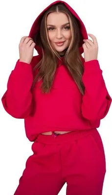Immagine prodotto di Set coordinato con felpa color fucsia annodata in basso