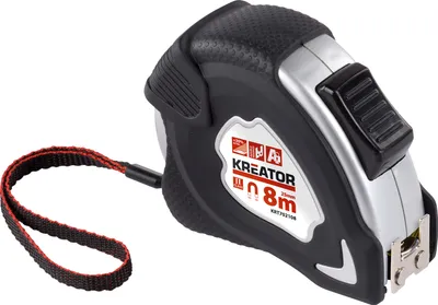 Zdjęcie produktu dla Taśma miernicza 8 metrów - dwustronny nadruk Auto Lock + zaczep do paska KREATOR - Taśma miernicza 8m