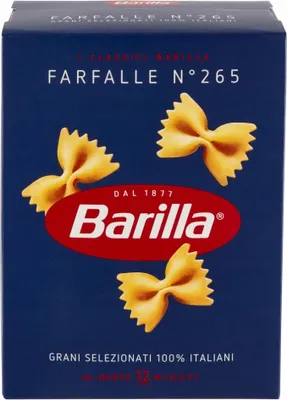 Produktbild von Barilla Farfalle Nr. 265, Farfalle, Kurze Nudeln, 500 g, 12 min, 359 kcal, 1521 kJ
